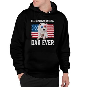 Mens American Bulldog Dad American Flag Dog Lover Owner Funny Hoodie | Mazezy