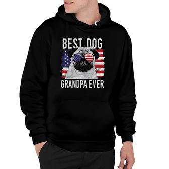 Mens American Flag Best Dog Grandpa Ever Pug Usa Hoodie | Mazezy