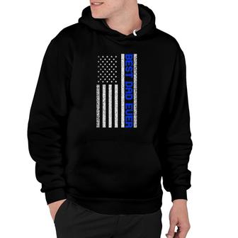 Mens Best Dad Ever Thin Blue Line Dad Father's Day American Flag Hoodie | Mazezy