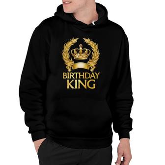 Mens Birthday King Gold King Crown Happy Birthday Party Hoodie | Mazezy