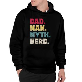 Mens Dad Man Myth Nerd Funny Father's Day Vintage Gift Hoodie