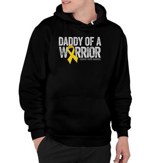 Mens Daddy Of A Warrior Childhood Cancer Dad Ribbon Hoodie | Mazezy