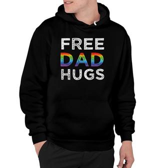 Mens Free Dad Hugs Lgbtq Pride Rainbow Hoodie | Mazezy