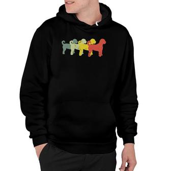 Mens Funny Retro Doodle Dad & Mom Goldendoodle Hoodie | Mazezy