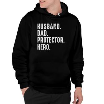 Mens Husband Dad Protector Hero Funny Father's Day Gifts Hoodie | Mazezy