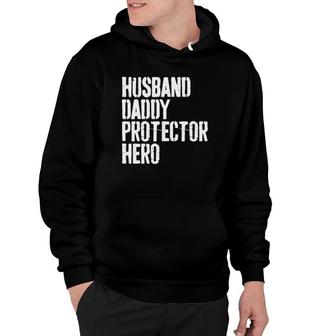 Mens Husband Daddy Protector Hero Father's Day Gif Hoodie | Mazezy