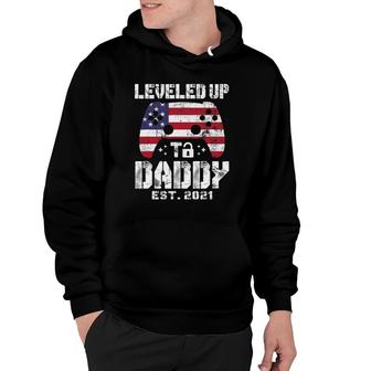 Mens Leveled Up To Daddy Est 2021 Dad Level Unlocked Hoodie | Mazezy