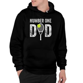 Mens Number One Daddy Funny Gift From Son Daughter 1 Tennis Dad Hoodie | Mazezy CA
