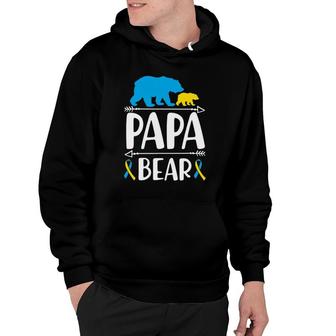 Mens Papa Bear Down Syndrome Awareness Proud Dad Hoodie | Mazezy