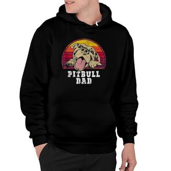 Mens Pitbull Dad Smiling Pitbull Father's Hoodie | Mazezy
