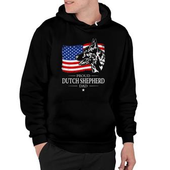 Mens Proud Dutch Shepherd Dad American Flag Patriotic Dog Gift Hoodie | Mazezy