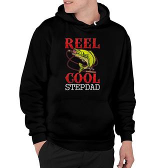 Mens Reel Cool Stepdad Fishing Lover Father's Day Gift Funny Hoodie | Mazezy UK