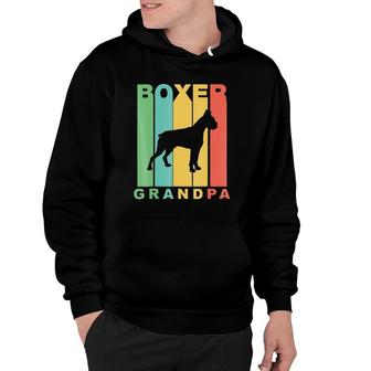 Mens Retro Style Boxer Grandpa Dog Grandparent Hoodie | Mazezy