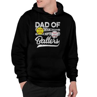 Mens Retro Vintage Father's Day Dad Softball Baseball Lover Hoodie | Mazezy