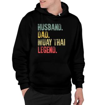 Mens Retro Vintage Gift Husband Dad Muay Thai Legend Hoodie | Mazezy