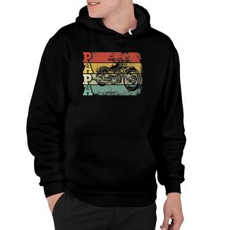 Mens Vintage Motorcycle Papa Biker Motorcycle Rider Father's Day Hoodie | Mazezy