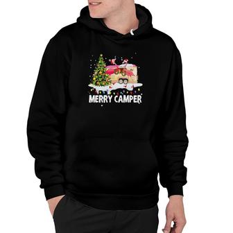 Merry Camper Funny Camping Flamingo Classic Hoodie | Mazezy