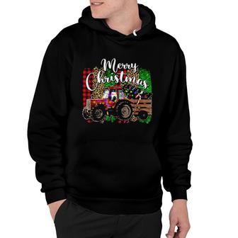 Merry Christmas Farmer Tractor Light Snow Christmas Trees Hoodie | Mazezy