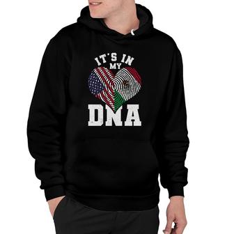 Mexican American Dna Fingerprint Heart Gift Usa Mexico Hoodie | Mazezy