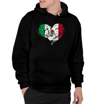 Mexican Flag Love Valentines Day Heart Mexico Hoodie | Mazezy