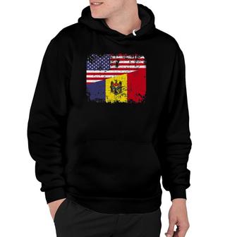 Moldovan Roots Half American Flag Moldova Hoodie | Mazezy