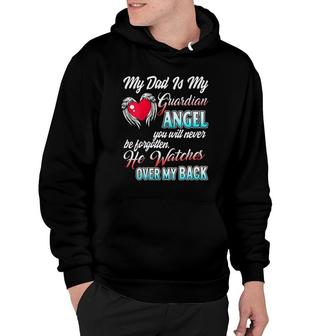 My Dad Is My Guardian Angel Father Remembrance Daughter Son Hoodie | Mazezy