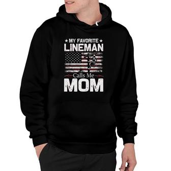 My Favorite Lineman Calls Me Mom Usa Flag Mothers Day Hoodie | Mazezy DE