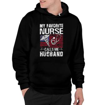 My Favorite Nurse Calls Me Husband American Flag Hoodie | Mazezy