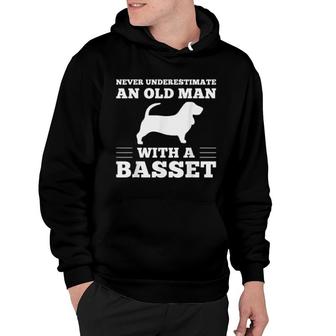 Never Underestimate An Old Man With A Basset Hound Dog Hoodie | Mazezy