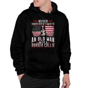 Never Underestimate An Old Man With A Border Collie Vintage Hoodie | Mazezy AU