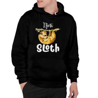 Nini Sloth Matching Family Cute Gift Mother's Day Hoodie | Mazezy UK