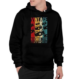 November 2014 7 Year Old 2014 Birthday Retro Vintage Hoodie | Mazezy
