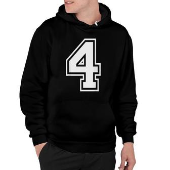 Number 4 Sports Player Number Hoodie | Mazezy