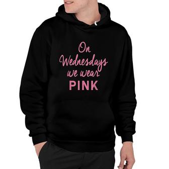 On Wednesdays We Wear Pink Script Cool Gifts Hoodie - Thegiftio