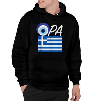 Opa Greek Pride Souvenir Gift Greece Flag Evil Eye Hoodie | Mazezy