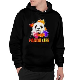 Panda Life Art Color Splash Funny Animal Gift Hoodie | Mazezy