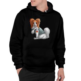Papillon I Love Mom Tattoo Dog Funny Mother's Day Gift Hoodie | Mazezy