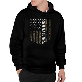 Patriotic American Flag Camo God Bless America Usa Patriot Hoodie | Mazezy