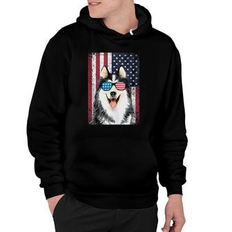 Patriotic Siberian Husky Dog 4Th Of July Usa American Flag Hoodie | Mazezy
