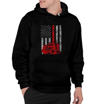 Patriotic Truck Driver Thin Red Line American Flag Trucker Hoodie | Mazezy