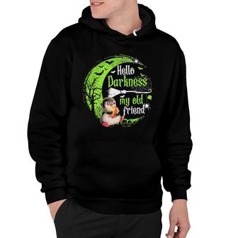 Penguin Hello Darkness My Old Friend Halloween Hoodie | Mazezy