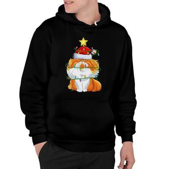 Persian Cat Lighting Xmas Tree Santa Persian Cat Christmas Hoodie | Mazezy