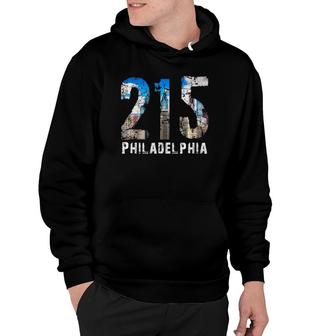 Philadelphia 215 Philly 215 Skyline Area Code Hoodie - Thegiftio