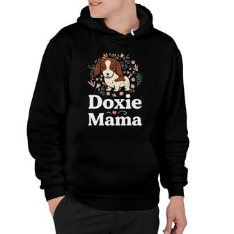 Piebald Dachshund Mom  Doxie Mama Floral Dog Lover Hoodie