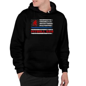 Pitbull Dad Mens - Proud American Pit Bull Dog Flag Hoodie | Mazezy
