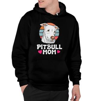 Pitbull Mom Retro Pit Bull Terrier Pibble Dog Lover Owner Hoodie | Mazezy