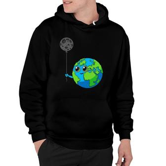 Planet Earth Galaxy Moon Balloon Astronomy Space Hoodie | Mazezy UK