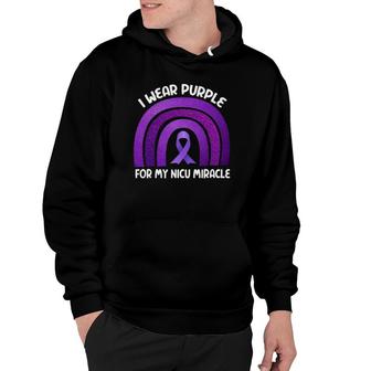 Prematurity Awareness I Wear Purple Nicu Dad Preemie Mom Hoodie | Mazezy