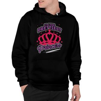 Prettiest Princess Beauty Queen Pink Crown Princess Hoodie | Mazezy