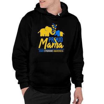 Proud Mama Mom Down Syndrome Awareness Day Cute Elephant T21 Gift Hoodie | Mazezy AU